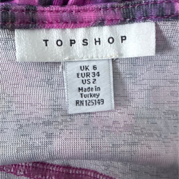 Topshop Pink Floral Mini Slip Dress UK 6 US 2 Lightweight Polyester Blend - Picture 3 of 4